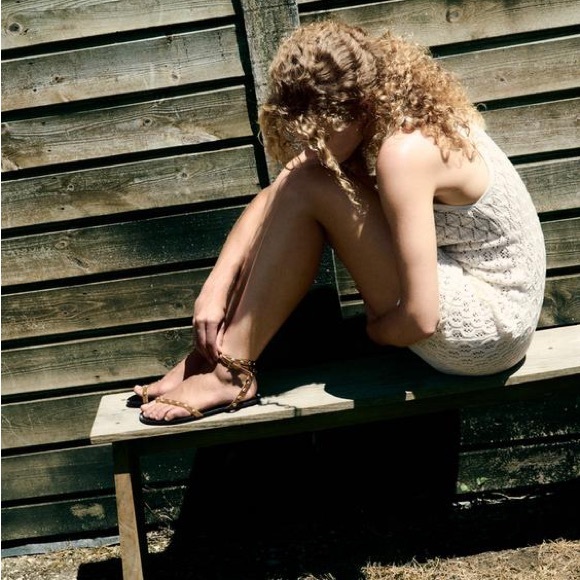 Zara Studded Brown leather Suede Sandals - Picture 4 of 6